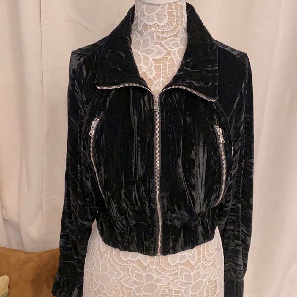 Zara crushed velvet jacket